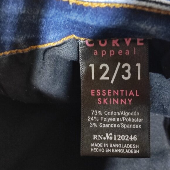 Curve appeal jeans women's size 12/31 ink blue colour essential skinny stretchy - Picture 7 of 14